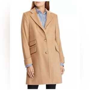 Ralph Lauren tan wool reefer coat size 12